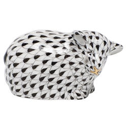 Herend Lamb Figurine Black Fishnet