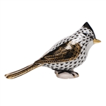 Herend Tufted Titmouse Bird Black Figurine