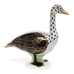 Herend Canada Goose Figurine Black Fishnet