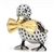 Herend Dashing Duckling Figurine Black Fishnet