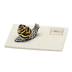 Herend Snail Mail Figurine Black Fishnet