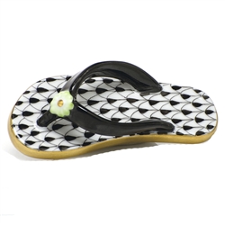 Herend Flip Flop Shoe Figurine Black Fishnet