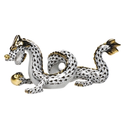 Herend Small Dragon Black Fishnet
