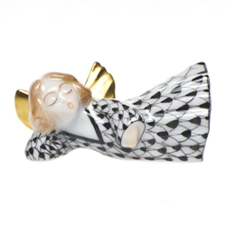 Herend Sleeping Angel Black Fishnet