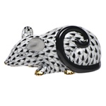 Herend Curly Tailed Mouse Black Fishnet