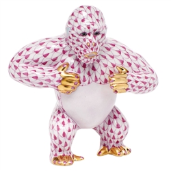 Herend Gorilla Figurine Raspberry Fishnet