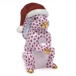 Herend Santa Bunny Figurine Raspberry Fishnet