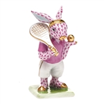 Herend Tennis Bunny Figurine Raspberry Fishnet