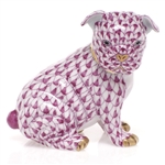 Herend Bulldog Puppy Figurine Raspberry Fishnet
