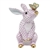 Herend Bunny with Butterfly Figurine Raspberry Fishnet