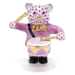Herend Little Drummer Bear Figurine Raspberry Fishnet