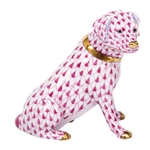 Herend Figurine Labrador Retriever Dog Raspberry Fishnet