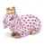 Herend Royal Bunny Figurine Raspberry Fishnet