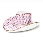 Herend Cowboy Hat Figurine Raspberry Fishnet