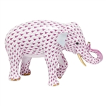 Herend Asian Elephant Figurine Raspberry Fishnet