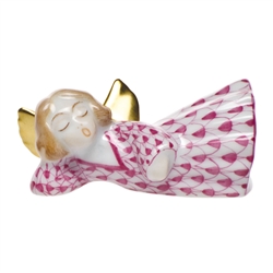 Herend Sleeping Angel Raspberry Fishnet