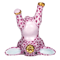 Herend Figurine Handstand Bunny Rabbit Raspberry Fishnet