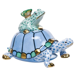 Herend Pond Party Blue & Green Fishnet