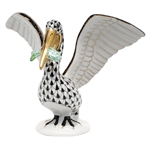 Herend Pelican with Fish Figurine Multicolor Fishnet
