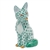 Herend Sitting Fox Figurine Green Fishnet