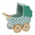 Herend Baby Carriage Figurine Green Fishnet