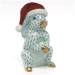 Herend Santa Bunny Figurine Green Fishnet