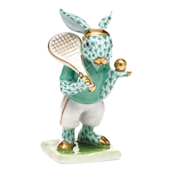 Herend Tennis Bunny Figurine Green Fishnet