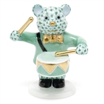 Herend Little Drummer Bear Figurine Green Fishnet