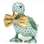 Herend Dashing Duckling Figurine Green Fishnet