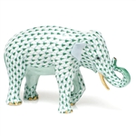 Herend Asian Elephant Figurine Green Fishnet