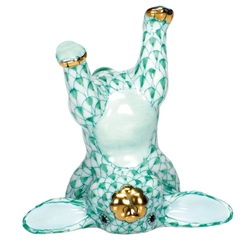 Herend Figurine Handstand Bunny Rabbit Green Fishnet