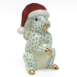 Herend Santa Bunny Figurine Key Lime Fishnet