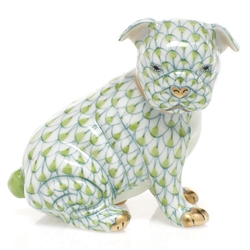 Herend Bulldog Puppy Figurine Key Lime Fishnet