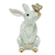 Herend Bunny with Butterfly Figurine Key Lime Fishnet