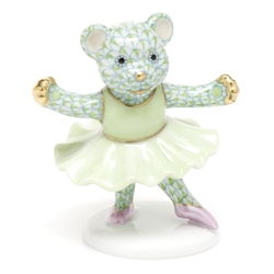 Herend Ballerina Bear Figurine Key Lime Fishnet