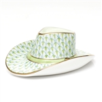 Herend Cowboy Hat Figurine Key Lime Fishnet