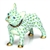 Herend Figurine Puppy Dog Frenchie Key Lime Fishnet
