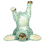 Herend Figurine Handstand Bunny Rabbit Key Lime Fishnet