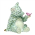 Herend Figurine Baby Bear with Bird Key Lime Fishnet