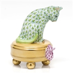 Herend Playing Cat and Mouse Figurine Key Lime Fishnet