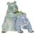 Herend Panda Pair Green and Blue Fishnet Kingdom Classic