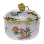 Herend Queen Victoria Covered Sugar With Rose