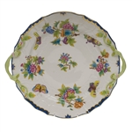 Herend Queen Victoria Blue Plate With Handles