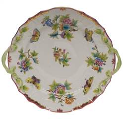 Herend Queen Victoria Pink Plate With Handles
