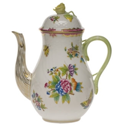 Herend Queen Victoria Pink Coffee Pot With Rose