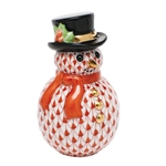 Herend Snowman Figurine Rust Fishnet