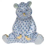 Herend Baby Bear Sitting Blue Fishnet