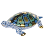 Herend Baby Turtle Blue Fishnet
