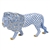 Herend Standing Lion Figurine Sapphire Fishnet