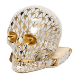 Herend Skull Figurine Gold Fishnet